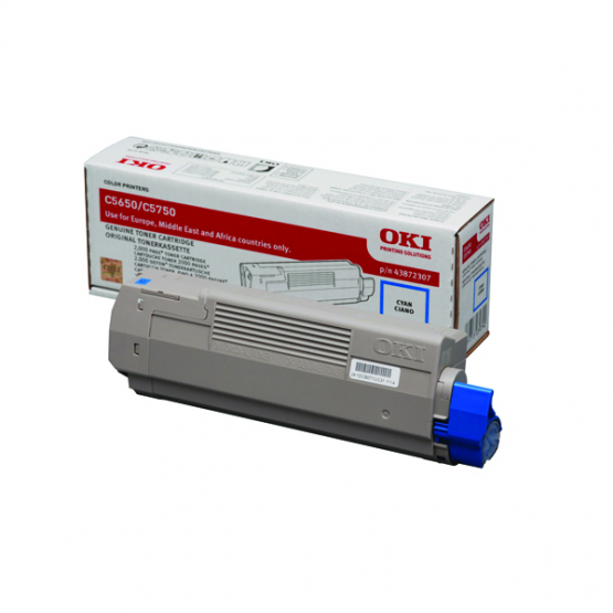 Oki C5650 Cyan Original Toner Cartridge (43872307) 